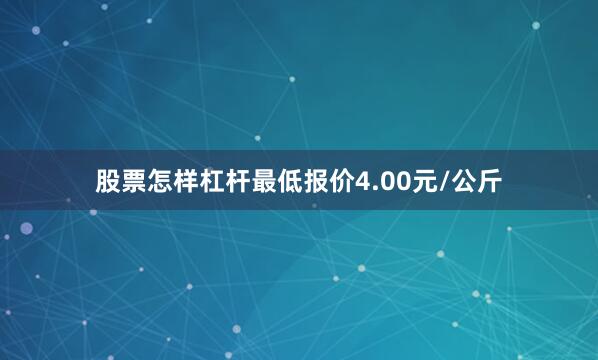 股票怎样杠杆最低报价4.00元/公斤